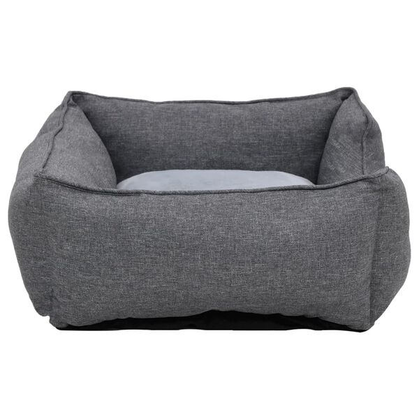 vidaXL Lettino per Cani Grigio 85,5x70x23 cm in Pile Effetto Lino