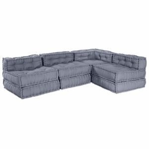 vidaXL Unit&agrave; di Divano Modulare Tessuto Grigio 210 x 140 x 56 cm