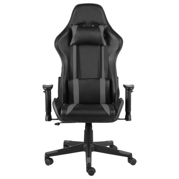 vidaXL Sedia da Gaming Girevole Grigia in PVC