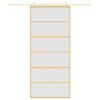 vidaXL Porta Scorrevole Dorata 90x205 Vetro Smerigliato ESG Alluminio
