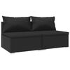 vidaXL Set Divani da Giardino 2 pz con Cuscini in Polyrattan Nero