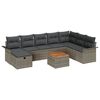 vidaXL Set Divano da Giardino 9 pz Grigio polyrattan