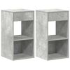 vidaXL Comodini con Cassetto 2 pz Grigio Cemento 35x34x66,5 cm