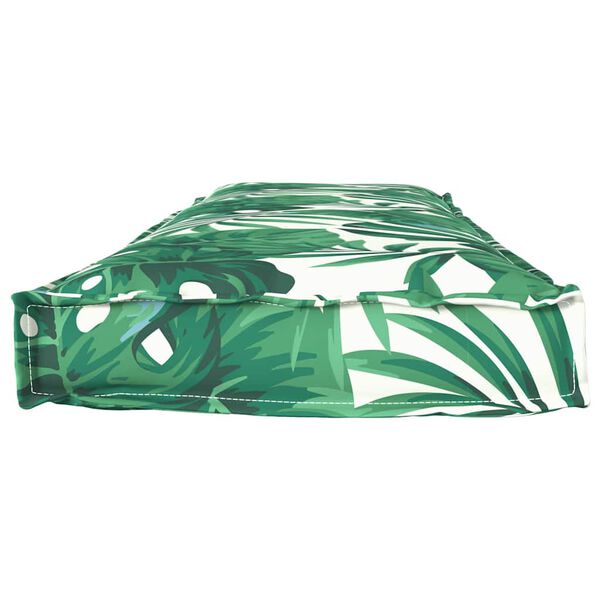 vidaXL Cuscino per panca pallet Motivo a foglia 140 x 40 x 8 cm