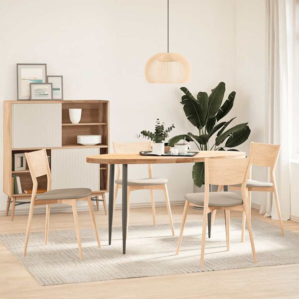 vidaXL Piano per Tavolo 140x60x4 cm in Rovere Massello Ovale