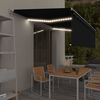 vidaXL Tenda Sole Retrattile Manuale Parasole LED 5x3m Antracite