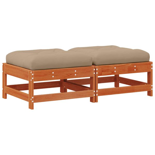 vidaXL Poggiapiedi da Giardino Legno di pino massiccio Marrone Cera