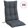 vidaXL Cuscini per Sedia Schienale Alto 6 pz Antracite Tessuto Oxford