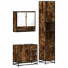 vidaXL Set Mobili da Bagno 3 pz Rovere Fumo in Legno Multistrato