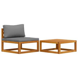 vidaXL Set Divani da Giardino 2 pz con Cuscini in Massello di Acacia