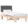 vidaXL Letto con Testiera Rivestita Grigio scuro 90 x 190 cm