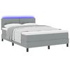 vidaXL Letto a molle con materasso Grigio chiaro 140 x 200 cm Tessuto