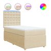 vidaXL Giroletto a Molle con Materasso Crema 90x200 cm inTessuto