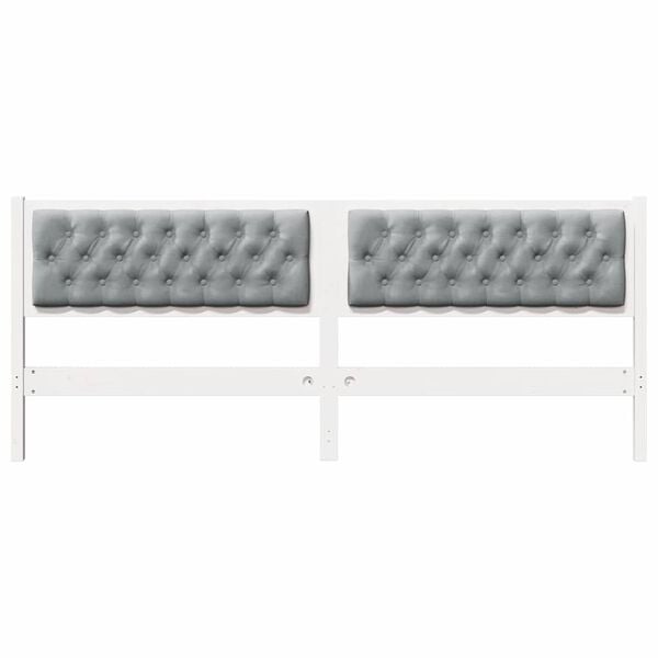 vidaXL Testiera Bianco e grigio chiaro 200 cm Legno di pino massello