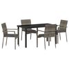 vidaXL Set da Pranzo per Giardino con cuscino 5 pcs Grigio polyrattan