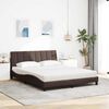 vidaXL Letto con Materasso Hanko Marrone Scuro 160x200cm Tessuto
