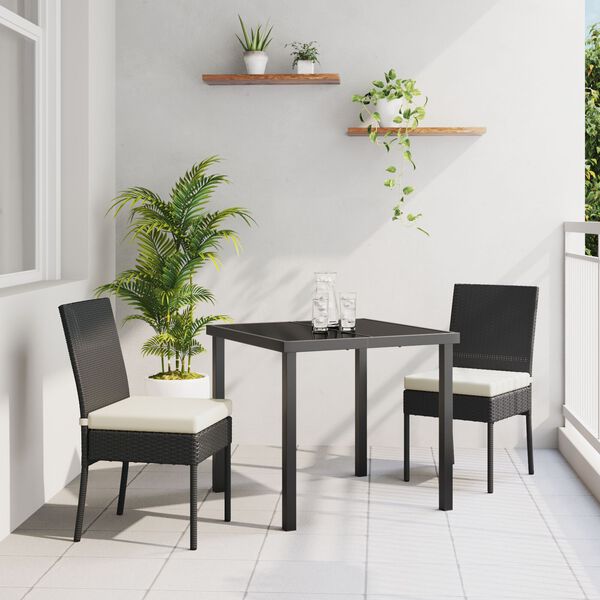 vidaXL Set da Pranzo per Giardino 5 pcs Nero Poly Rattan