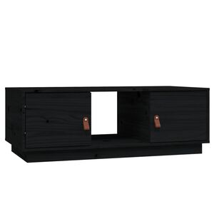 vidaXL Tavolino da Salotto Nero 100x50x35 cm Legno Massello di Pino
