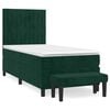 vidaXL Giroletto a Molle con Materasso Verde Scuro 100x200 cm Velluto