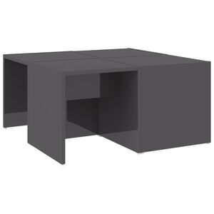 vidaXL Tavolini Salotto 4pz Grigio Lucido 33x33x33cm Legno Multistrato