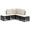 vidaXL Set Divano da Giardino 5 pz Nero polyrattan