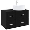 vidaXL Set di mobili per il bagno 2 pz Rovere Nero
