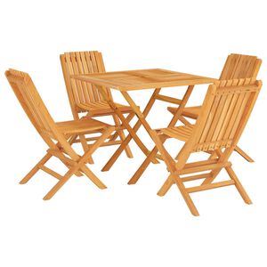 vidaXL Set da Pranzo per Giardino 5 pz in Legno Massello di Teak