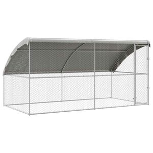 vidaXL Cuccia per cani 2 pz Argento 4 x 2 x 2 m Acciaio zincato