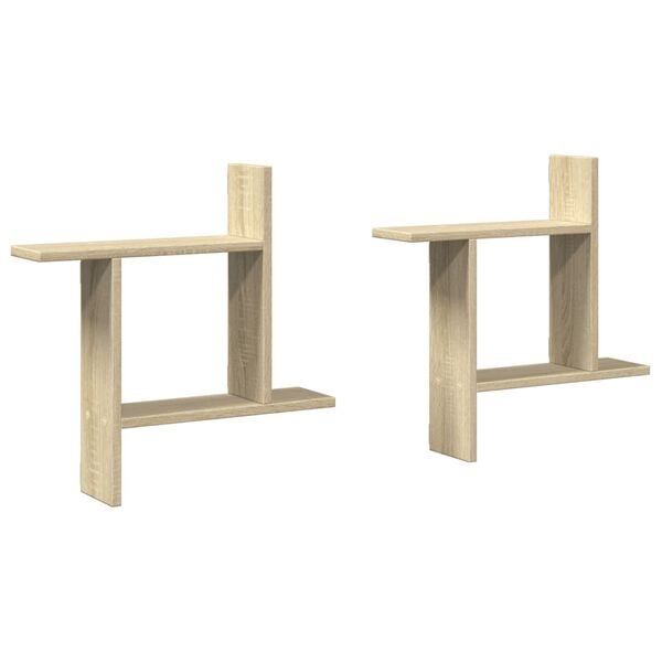 vidaXL Mensole Parete 2pz Rovere Sonoma 50x12x50 cm in Truciolato