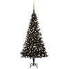 vidaXL Albero di Natale Preilluminato con Palline Nero 180 cm PVC