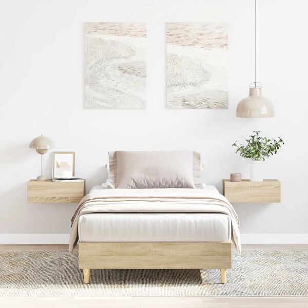 vidaXL Giroletto senza Materasso Rovere Sonoma 90x200 cm in Truciolato