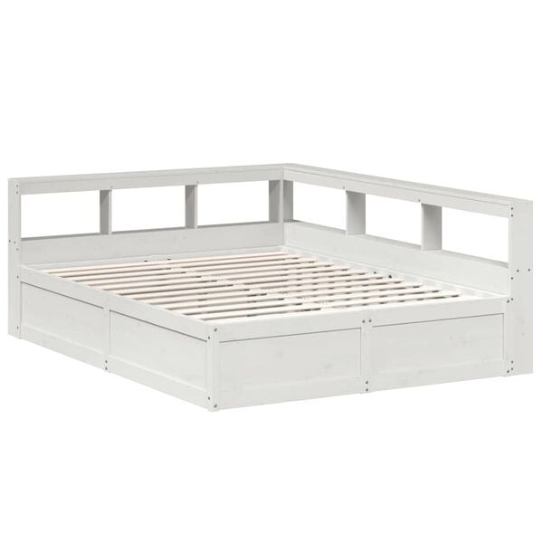 vidaXL Letto Libreria senza Materasso Bianco 140x200 cm Legno di Pino