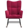 vidaXL Sedia a Dondolo Rosso Vino in Velluto