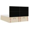 vidaXL Struttura Letto Pouf con Materassi Crema 160x200 cm in Tessuto