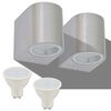 vidaXL Applique LED 2pz Rotonde da Parete per Esterno Proiezione Basso