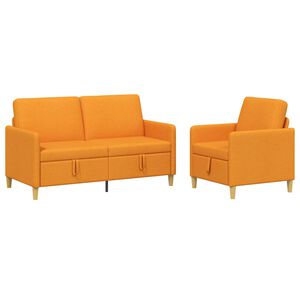 vidaXL Set di Divani con Storage 2 pz Giallo Scuro Poliestere