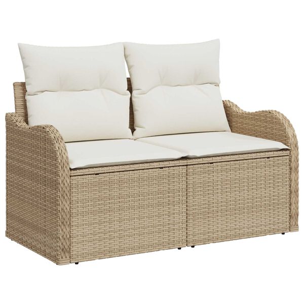 vidaXL Set Divano da Giardino 6 pcs Beige Poly Rattan
