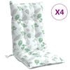 vidaXL Cuscini Sedia Schienale Alto 4 pz Motivo Foglie Tessuto Oxford