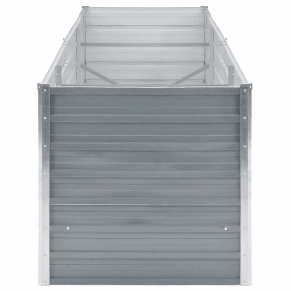 vidaXL Letto Rialzato da Giardino Acciaio Zincato 240x80x77 cm Grigio