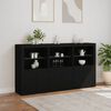 vidaXL Credenza con Luci LED Nera 181,5x37x100 cm