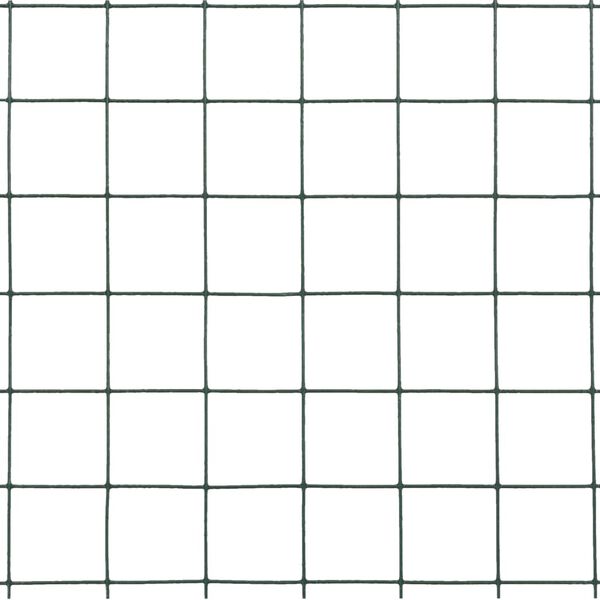 vidaXL Recinzione in Rete per Pollaio in Acciaio e PVC 25x1,5 m Verde