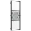 vidaXL Porta in vetro 76 x 3,5 x 201,5 cm Alluminio Nero