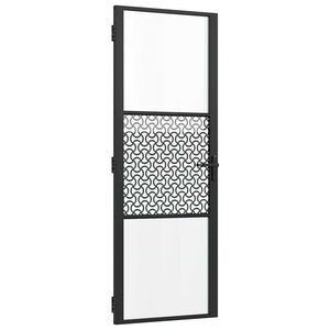 vidaXL Porta in vetro 76 x 3,5 x 201,5 cm Alluminio Nero