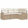 vidaXL Set Divano da Giardino 4 pz Beige e Bianco polyrattan