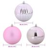 vidaXL Set di palline di Natale XXL 4 pcs Rosa Plastica