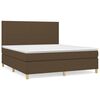 vidaXL Giroletto a Molle con Materasso Marrone Scuro 160x200cm Tessuto