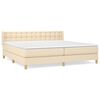 vidaXL Giroletto a Molle con Materasso Crema 180x200 cm in Tessuto