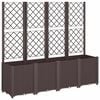 vidaXL Fioriera da Giardino con Traliccio Marrone 160x40x140 cm in PP