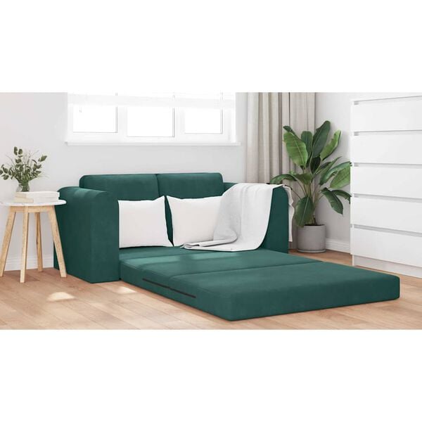 vidaXL Divano letto Verde Scuro 148 x 71 x 83 cm Velluto