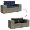 vidaXL Set Divano Giardino 5 pz con Cuscini Grigio Polyrattan Acacia